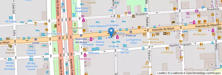 Mapa de ubicacion de Dark Bar, Montserrat en 아르헨티나, Ciudad Autónoma De Buenos Aires, Comuna 1, 부에노스아이레스.