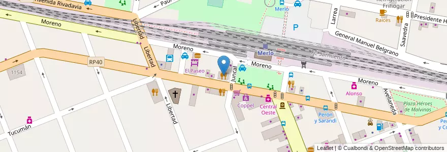 Mapa de ubicacion de Darogado en Argentinië, Buenos Aires, Partido De Merlo, Merlo.