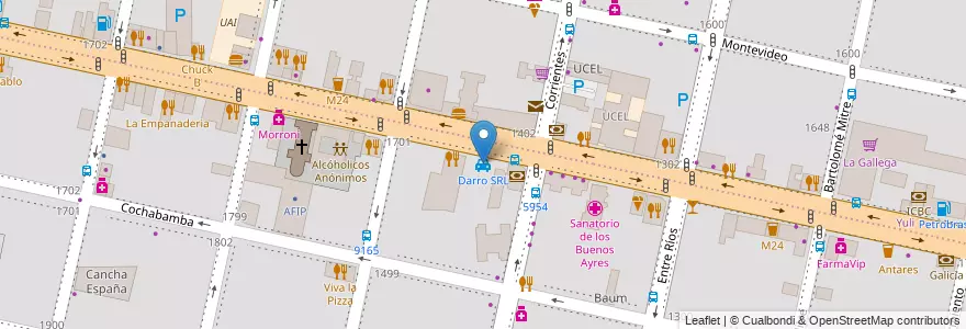 Mapa de ubicacion de Darro SRL en Argentina, Santa Fe, Departamento Rosario, Municipio De Rosario, Rosario.