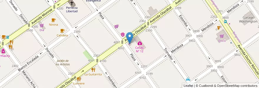 Mapa de ubicacion de Dascolor, Villa Urquiza en آرژانتین, Ciudad Autónoma De Buenos Aires, Comuna 12, Buenos Aires.