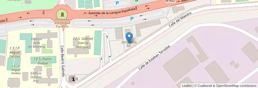 Mapa de ubicacion de DAT Madrid Sur en Испания, Мадрид, Мадрид, Área Metropolitana De Madrid Y Corredor Del Henares, Leganés.