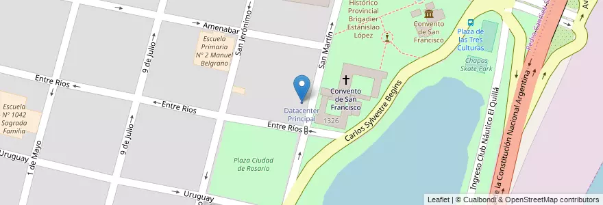 Mapa de ubicacion de Datacenter Principal en アルゼンチン, サンタフェ州, Departamento La Capital, Santa Fe Capital, Santa Fe.