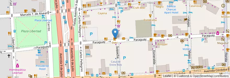 Mapa de ubicacion de Datri, Retiro en アルゼンチン, Ciudad Autónoma De Buenos Aires, Comuna 1, ブエノスアイレス.
