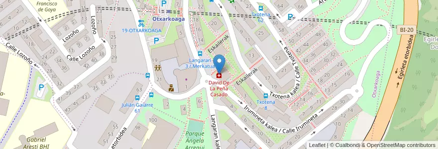 Mapa de ubicacion de David De La Peña Casado en 西班牙, 巴斯克, 比斯开, Bilboaldea, 毕尔巴鄂.