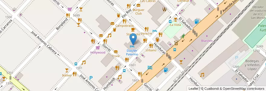 Mapa de ubicacion de Dazzler Palermo, Palermo en Argentinië, Ciudad Autónoma De Buenos Aires, Buenos Aires.