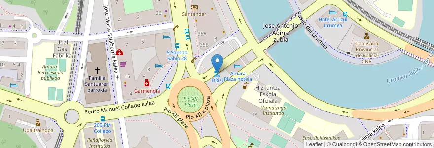 Mapa de ubicacion de DBizi en Spanien, Autonome Gemeinschaft Baskenland, Gipuzkoa, Donostialdea, Donostia/San Sebastián.