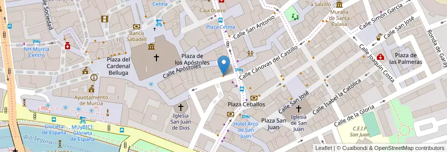 Mapa de ubicacion de De Ángel en スペイン, ムルシア州, ムルシア州, Área Metropolitana De Murcia, Murcia.