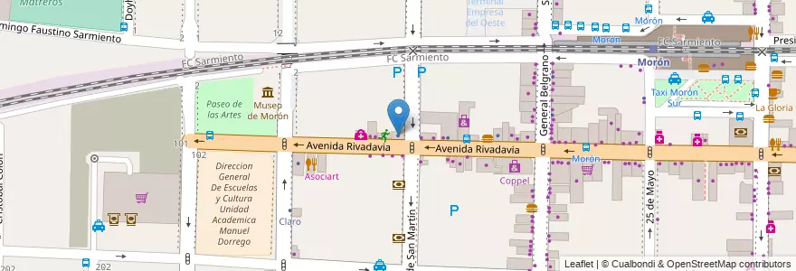 Mapa de ubicacion de De Angelis en アルゼンチン, ブエノスアイレス州, Partido De Morón, Morón.
