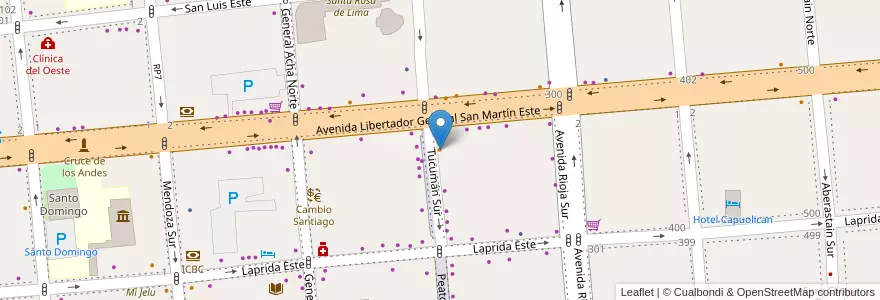 Mapa de ubicacion de De Boca en Boca en Arjantin, San Juan, Şili, Capital.