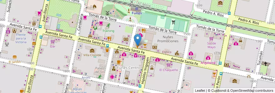Mapa de ubicacion de De Buen Humor en Arjantin, Santa Fe, Departamento Rosario, Municipio De Funes, Funes.