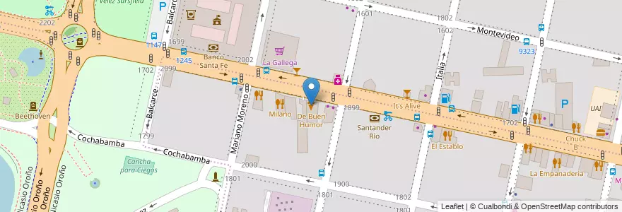 Mapa de ubicacion de De Buen Humor en Argentinien, Santa Fe, Departamento Rosario, Municipio De Rosario, Rosario.
