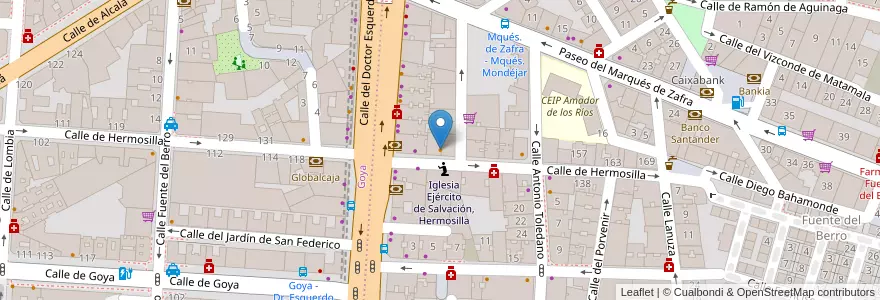 Mapa de ubicacion de De Hermosilla en España, Comunidad De Madrid, Comunidad De Madrid, Área Metropolitana De Madrid Y Corredor Del Henares, Madrid.