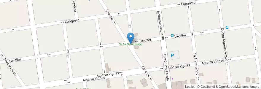 Mapa de ubicacion de De La Democracia en Arjantin, Buenos Aires, Partido De Morón, Haedo.