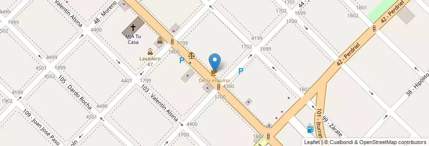 Mapa de ubicacion de De la esquina en Argentinië, Buenos Aires, Partido De General San Martín, General San Martín, Villa Lynch.