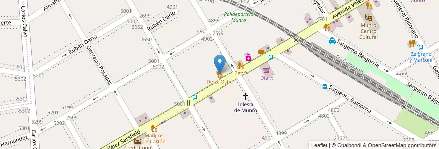 Mapa de ubicacion de De La Ostia en Arjantin, Buenos Aires, Partido De Vicente López, Vicente López.