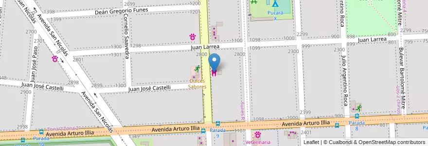 Mapa de ubicacion de De las Barrancas Odontología en Argentina, Santa Fe, Departamento Rosario, Municipio De Funes, Funes.