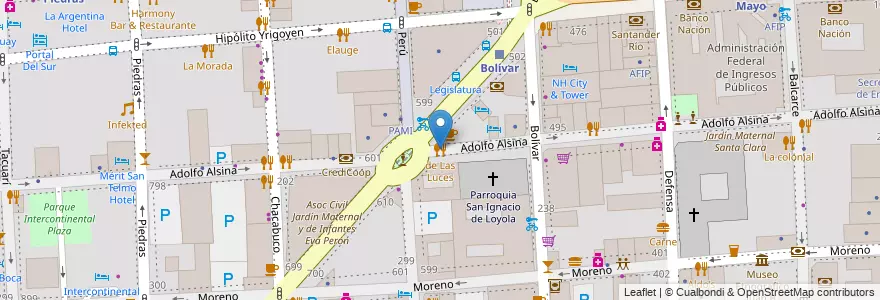 Mapa de ubicacion de de Las Luces, Montserrat en Argentinien, Ciudad Autónoma De Buenos Aires, Comuna 1, Buenos Aires.