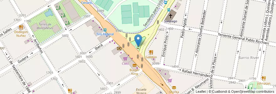 Mapa de ubicacion de De los cuatro siglos, Nuñez en الأرجنتين, Ciudad Autónoma De Buenos Aires, Buenos Aires, Comuna 13.