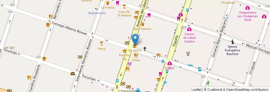 Mapa de ubicacion de De Niro's en アルゼンチン, ブエノスアイレス州, Partido De Moreno, Moreno.