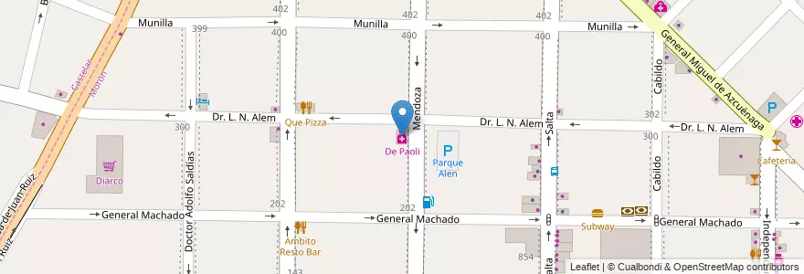 Mapa de ubicacion de De Paoli en Arjantin, Buenos Aires, Partido De Morón, Morón.