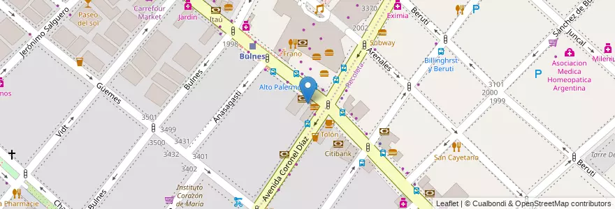 Mapa de ubicacion de Dean & Dennys, Palermo en Argentine, Ciudad Autónoma De Buenos Aires, Comuna 2, Buenos Aires.
