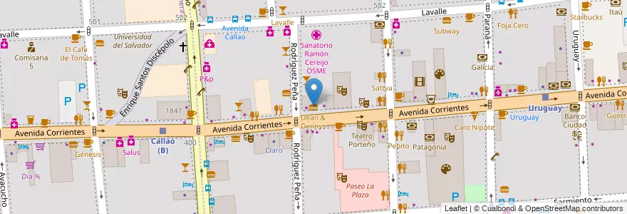 Mapa de ubicacion de Dean & Dennys, San Nicolas en アルゼンチン, Ciudad Autónoma De Buenos Aires, ブエノスアイレス.