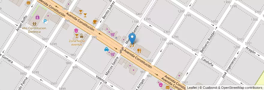 Mapa de ubicacion de Decada's en アルゼンチン, ブエノスアイレス州, Partido De General Pueyrredón, Mar Del Plata.
