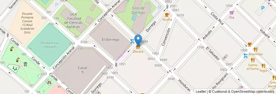 Mapa de ubicacion de Decata, Palermo en アルゼンチン, Ciudad Autónoma De Buenos Aires, ブエノスアイレス.