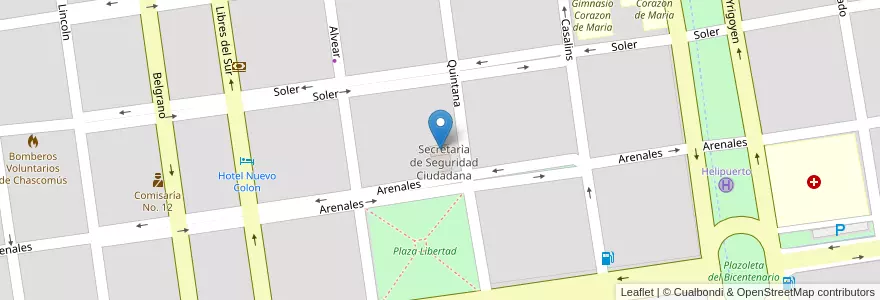 Mapa de ubicacion de Defensa Civil en Arjantin, Buenos Aires, Partido De Chascomús, Chascomús.