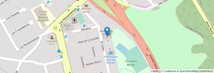 Mapa de ubicacion de Defensa Civil en 阿根廷, 智利, 內烏肯省, Departamento Confluencia, Municipio De Neuquén, Neuquén.
