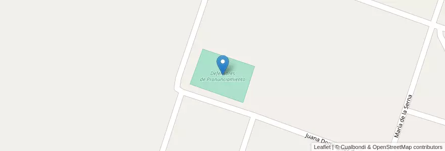 Mapa de ubicacion de Defensores de Pronunciamiento en 阿根廷, 恩特雷里奥斯省, Departamento Uruguay, Distrito Molino, Pronunciamiento.