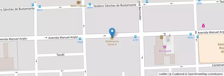 Mapa de ubicacion de Defensoría Zonal 4 en Аргентина, Санта-Фе, Departamento Rosario, Municipio De Rosario, Росарио.