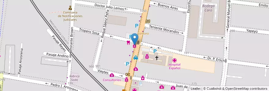 Mapa de ubicacion de Del Aguila (24hs) en アルゼンチン, チリ, メンドーサ州, Godoy Cruz, Departamento Godoy Cruz, Distrito Ciudad De Godoy Cruz.
