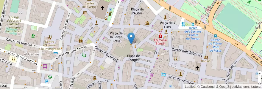 Mapa de ubicacion de Del Carmen en İspanya, Comunitat Valenciana, València / Valencia, Comarca De València, València.