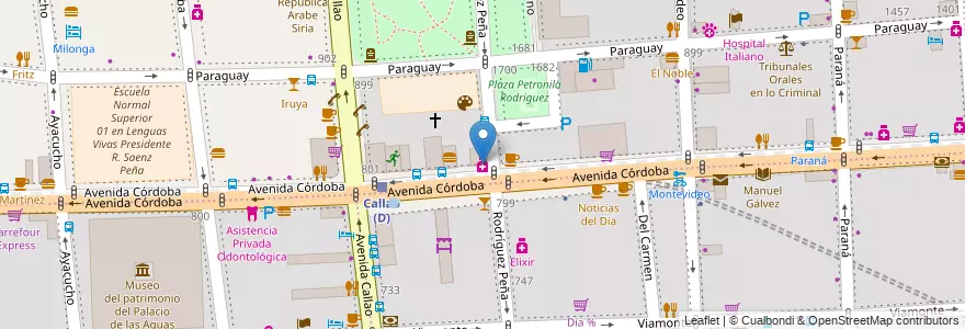 Mapa de ubicacion de Del Carmen, Recoleta en アルゼンチン, Ciudad Autónoma De Buenos Aires, ブエノスアイレス.