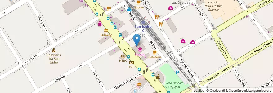 Mapa de ubicacion de Del Centenario en アルゼンチン, ブエノスアイレス州, Partido De San Isidro, San Isidro.