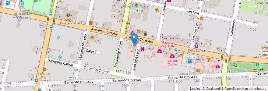 Mapa de ubicacion de Del Centro en Argentinien, Santa Fe, Departamento Rosario, Municipio De Funes, Funes.