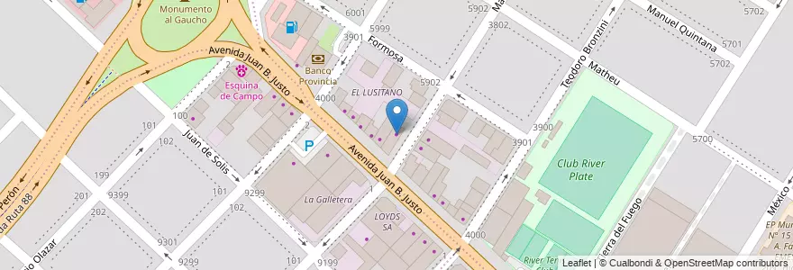 Mapa de ubicacion de del Centro en Argentina, Buenos Aires, Partido De General Pueyrredón, Mar Del Plata.