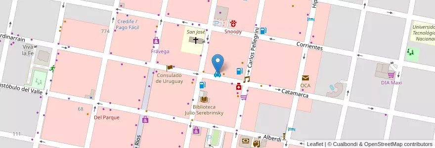 Mapa de ubicacion de Del Centro en 阿根廷, 恩特雷里奥斯省, Departamento Concordia, Distrito Suburbios, Concordia, Concordia.