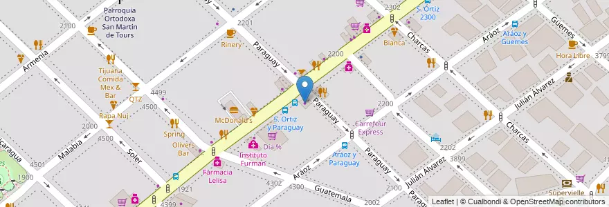 Mapa de ubicacion de Del Centro, Palermo en 아르헨티나, Ciudad Autónoma De Buenos Aires, 부에노스아이레스, Comuna 14.