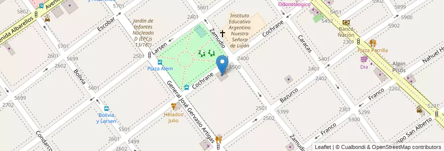 Mapa de ubicacion de Del Col, Villa Pueyrredon en Аргентина, Буэнос-Айрес, Comuna 12, Буэнос-Айрес.