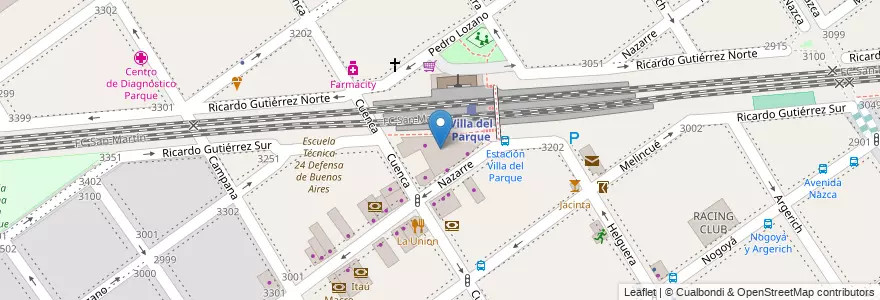 Mapa de ubicacion de Del Parque Shopping Center, Villa del Parque en Argentina, Ciudad Autónoma De Buenos Aires, Buenos Aires, Comuna 11.