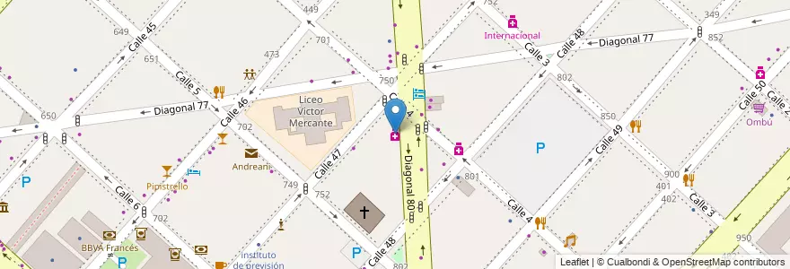 Mapa de ubicacion de DEL PASEO S.C.S., Casco Urbano en アルゼンチン, ブエノスアイレス州, Partido De La Plata, La Plata.
