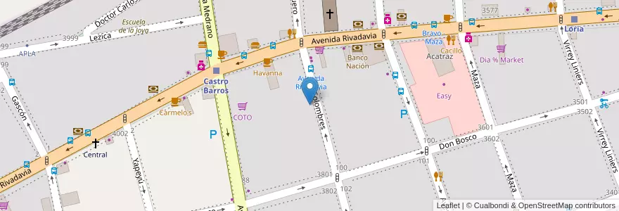 Mapa de ubicacion de Del Pasillo, Almagro en Argentinië, Ciudad Autónoma De Buenos Aires, Comuna 5, Buenos Aires.