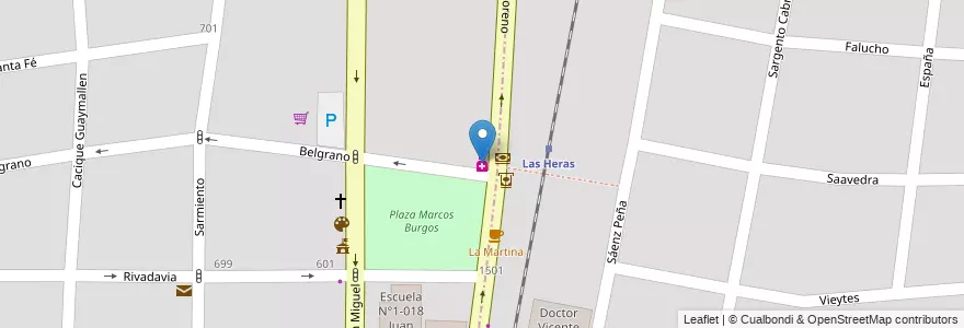 Mapa de ubicacion de Del Plata - Sucursal 5 en Argentina, Cile, Mendoza, Departamento Las Heras.