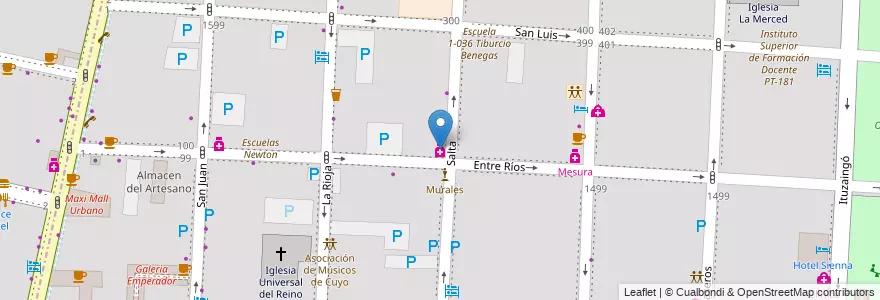 Mapa de ubicacion de Del Plata en Argentina, Cile, Mendoza, Departamento Capital, Ciudad De Mendoza, Sección 3ª Parque O'Higgins.