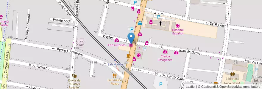 Mapa de ubicacion de Del Puente (24hs) en アルゼンチン, チリ, メンドーサ州, Godoy Cruz, Departamento Godoy Cruz, Distrito Ciudad De Godoy Cruz.