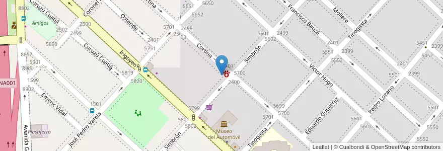 Mapa de ubicacion de Del Sol en Arjantin, Buenos Aires, Comuna 10, Partido De Tres De Febrero.