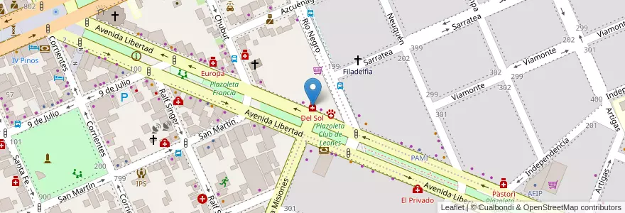 Mapa de ubicacion de Del Sol en آرژانتین, Misiones, Departamento Oberá.