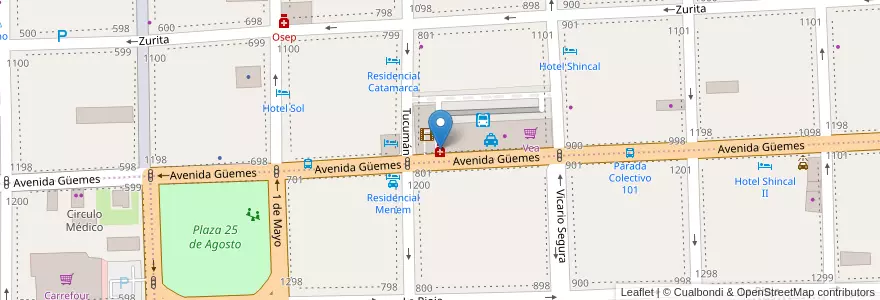 Mapa de ubicacion de Del Sol en Argentina, Catamarca, Departamento Capital, Municipio De San Fernando Del Valle De Catamarca, San Fernando Del Valle De Catamarca.
